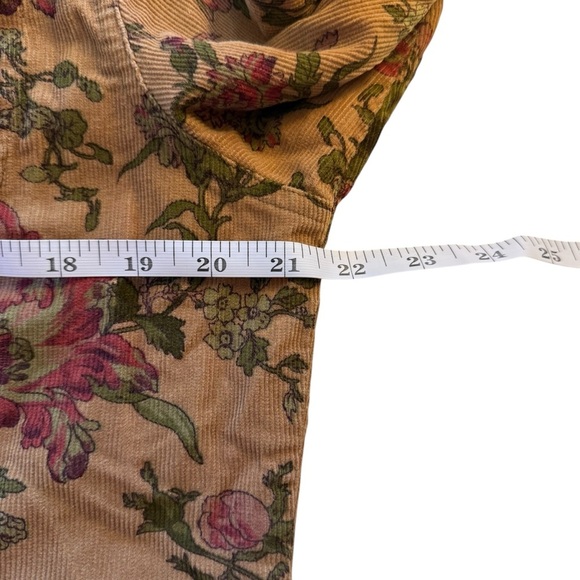 Vintage United Apparel Women Brown Floral Corduroy Shacket XL Rustic Cottagecore - Picture 9 of 9